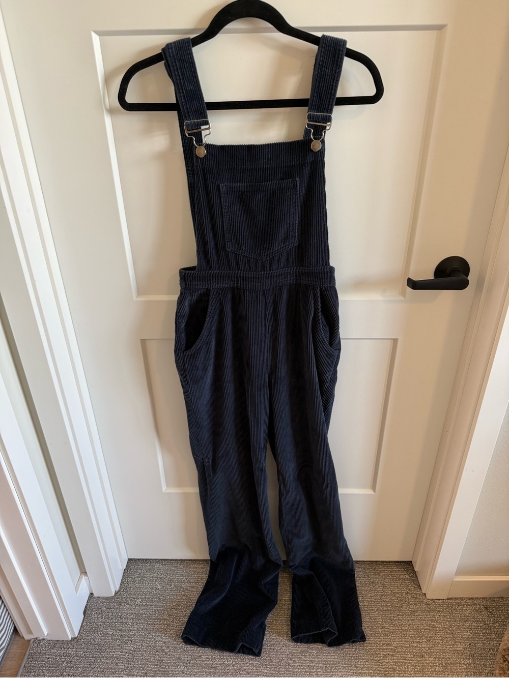 Reformation Rodeo Overalls Size 2 Navy Corduroy Flare Bib Jumpsuit Vintage